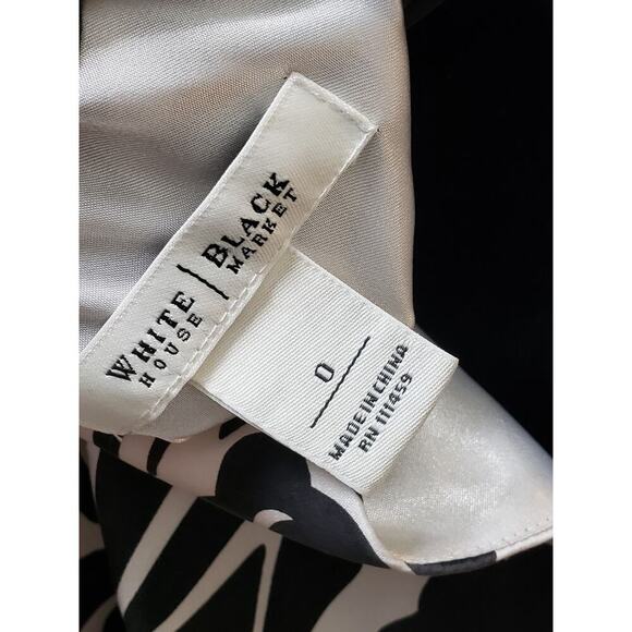 White House Black Market  Silk Sleeveless Dress Black/White Geometric Print 0 - Picture 8 of 10